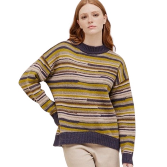 702:  GRADE & GATHER NWT SWEATER PURPLE GREEN (GG4) - Picture 2 of 3